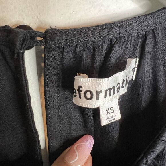 Reformation Rennae Dress midi length puffy sleeves waist tide - Picture 7 of 12